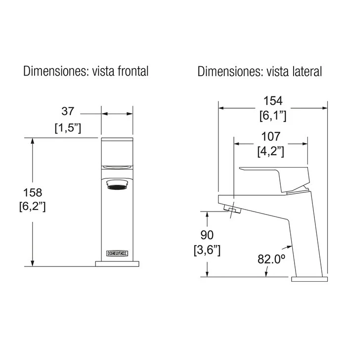 MONOMANDO DE LAVABO SQUADRA E-929-1.9 HELVEX