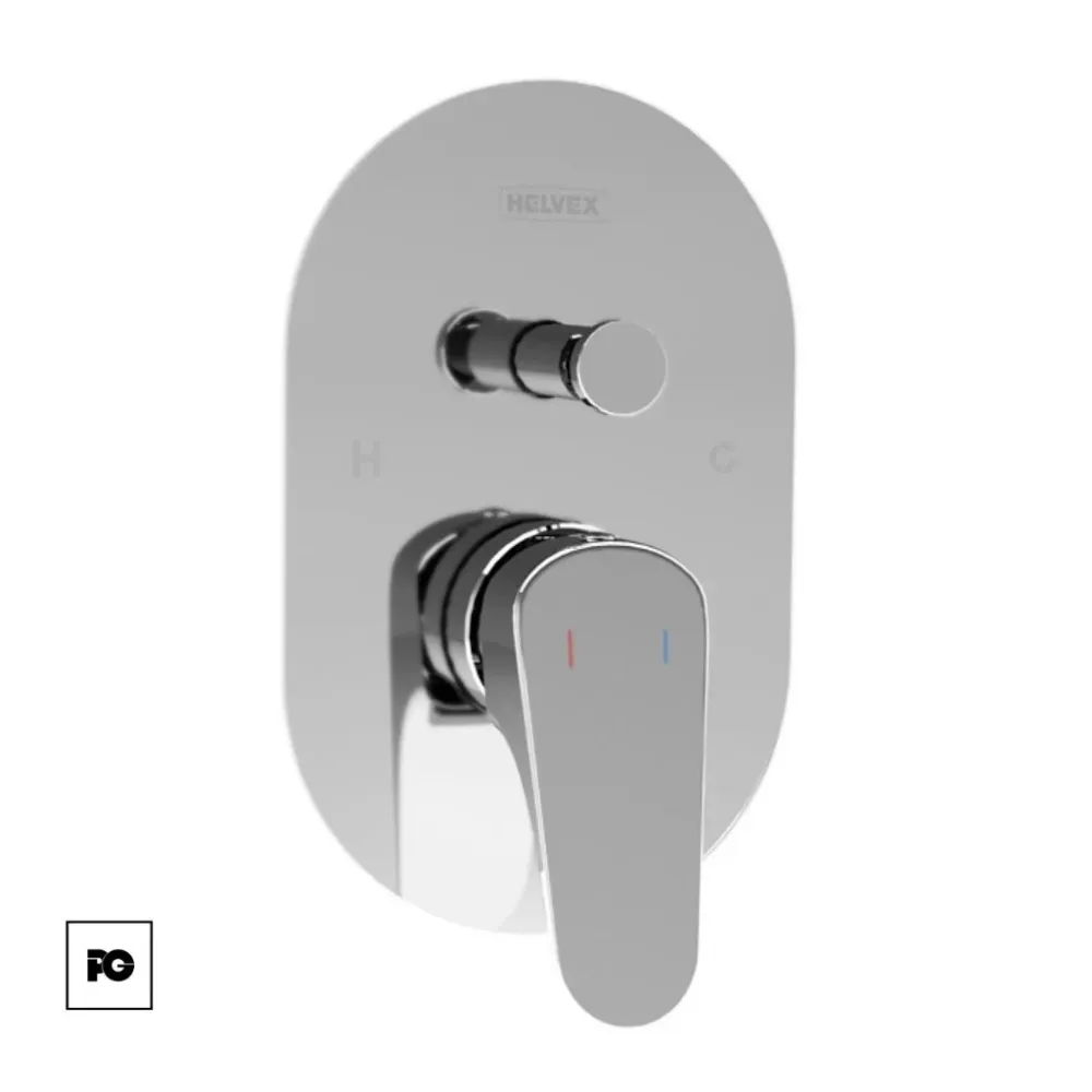 MONOMANDO REGADERA CON DESVIADOR POTENZA CROMO POT-201 HELVEX