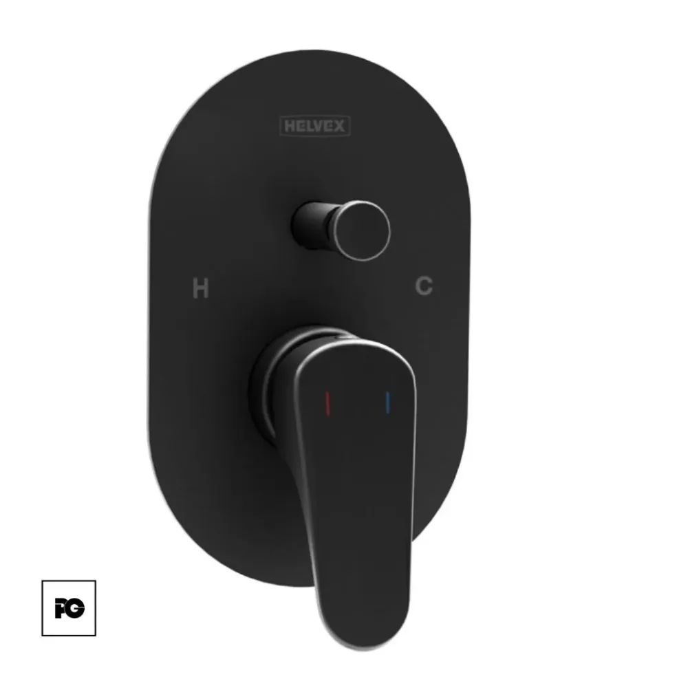MONOMANDO REGADERA CON DESVIADOR POTENZA EBANO POT-201-EB HELVEX