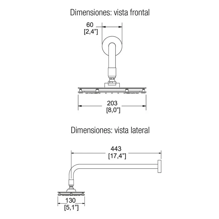 REGADERA DE CHORRO PREMIER-H3005-TR035-EB HELVEX