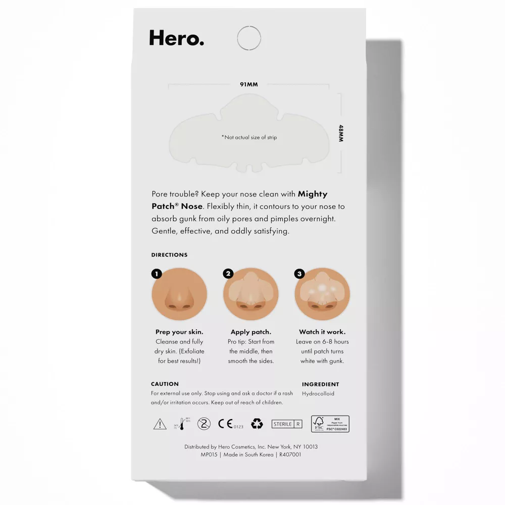 Hero Cosmetics Mighty Parches para la Nariz - 10ct