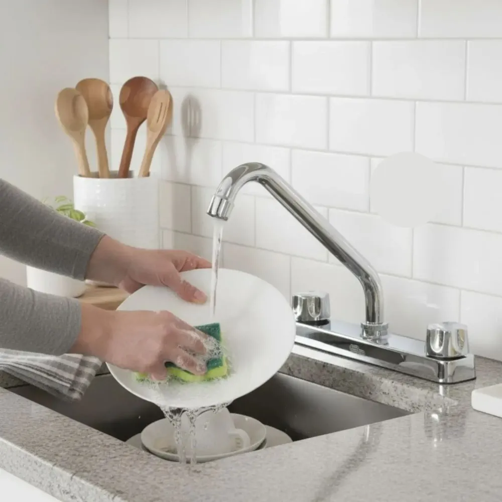 Mezcladora Fregadero Aquaway Cromo Doble Comando Abs Cocina Hidroflud