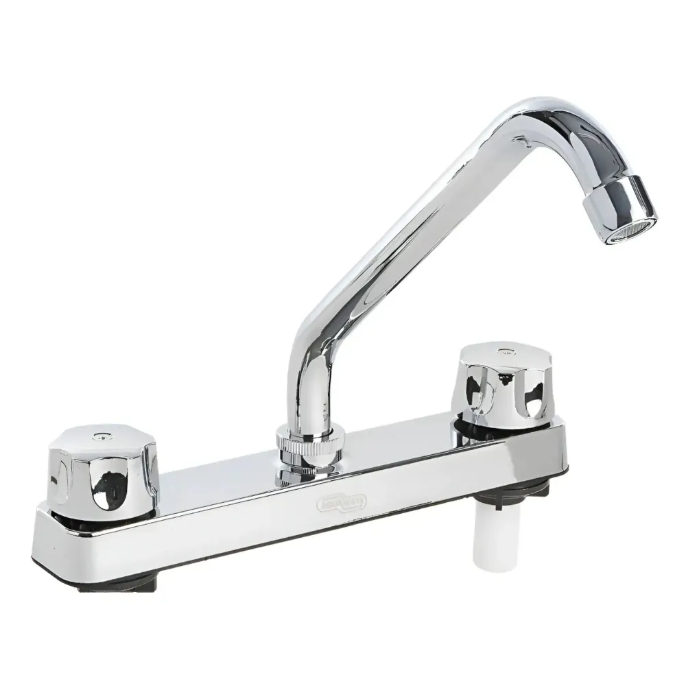 Mezcladora Fregadero Aquaway Cromo Doble Comando Abs Cocina Hidroflud