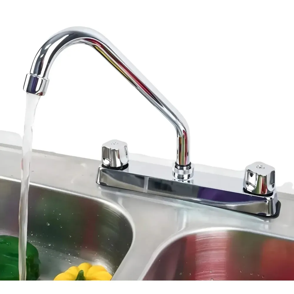 Mezcladora Fregadero Aquaway Cromo Doble Comando Abs Cocina Hidroflud