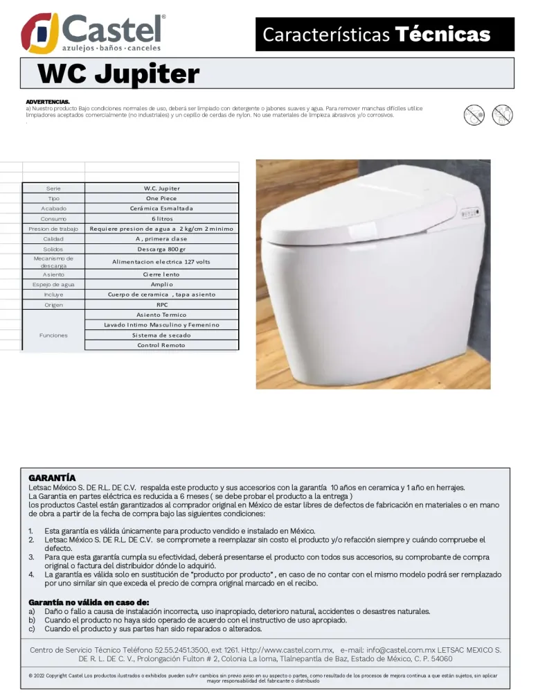 WC JÚPITER CONFORT Home Design México