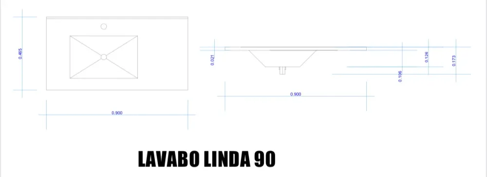 LAVABO DE CERAMICA LINDA 90 CM LADO IZQUIERDO Home Design México