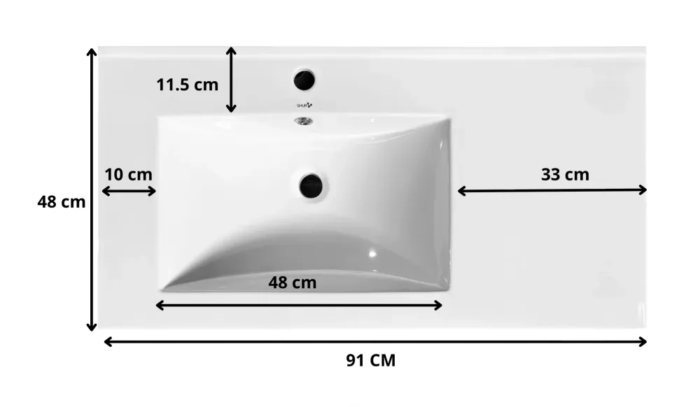 LAVABO DE CERAMICA LINDA 90 CM LADO IZQUIERDO Home Design México