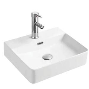 LAVABO CERAMICO DE SOBREPONER ALAMO BLANCO BRILLANTE NATIA Home Design México