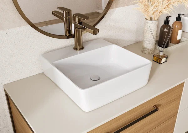 LAVABO CERAMICO DE SOBREPONER ALAMO BLANCO BRILLANTE NATIA Home Design México