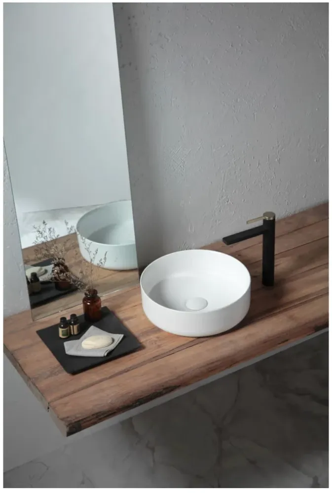 LAVABO CERAMICO DE SOBREPONER MOD.LAUREL BLANCO MATE NATIA Home Design México