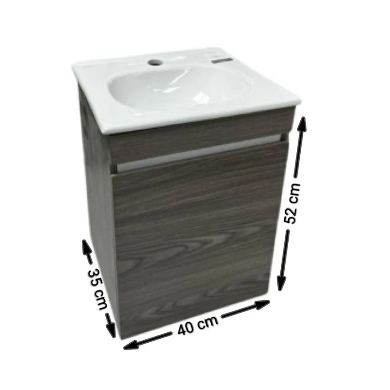 TOCADOR CON LAVABO SIN REBOSADERO MOD. CEDRO GRIS NATIA Home Design México