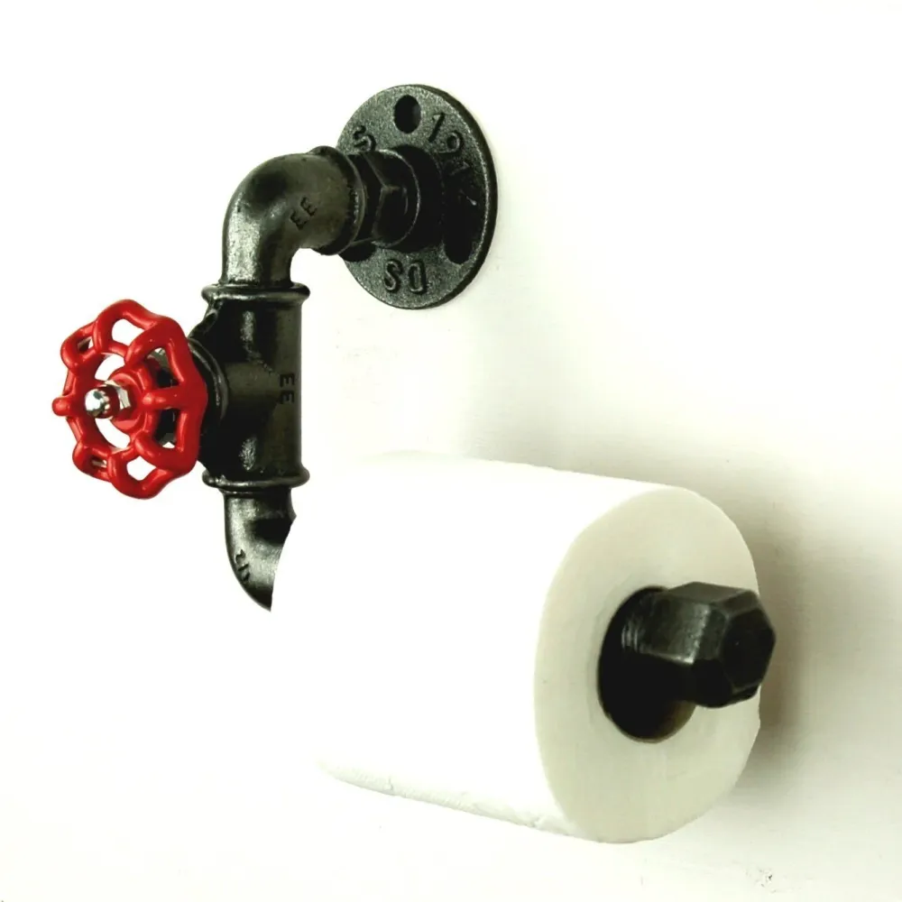 Dispensador de papel higiénico con válvula - Modelo 3 - rueda pequeñ de hierro fundido Home Invasion