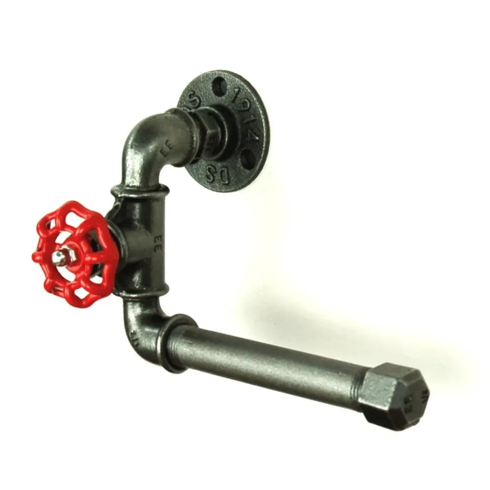 Dispensador de papel higiénico con válvula - Modelo 3 - rueda pequeñ de hierro fundido Home Invasion
