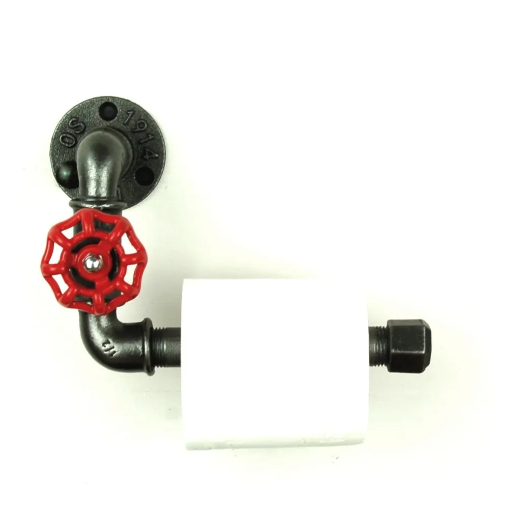 Dispensador de papel higiénico con válvula - Modelo 3 - rueda pequeñ de hierro fundido Home Invasion
