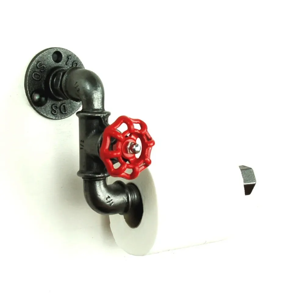 Dispensador de papel higiénico con válvula - Modelo 3 - rueda pequeñ de hierro fundido Home Invasion
