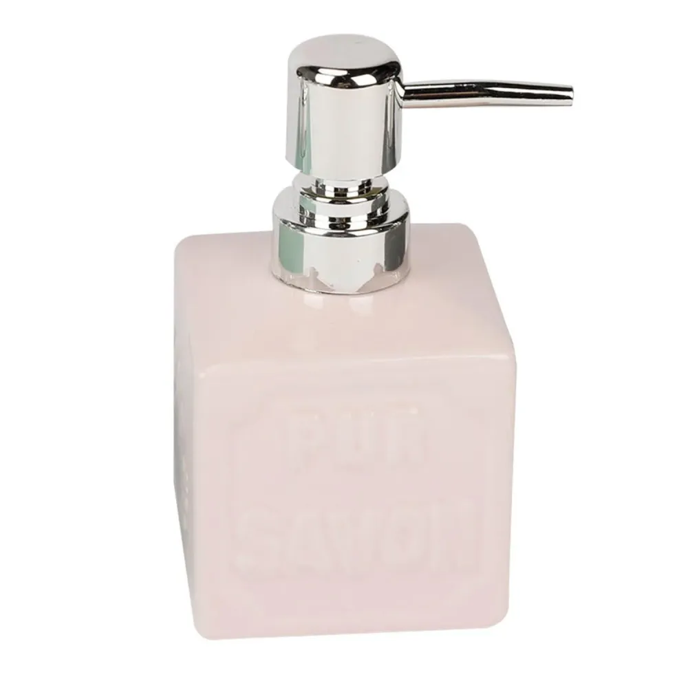 Dispensador Jabon Baño Ceramica Rosado 300ml HomeWell