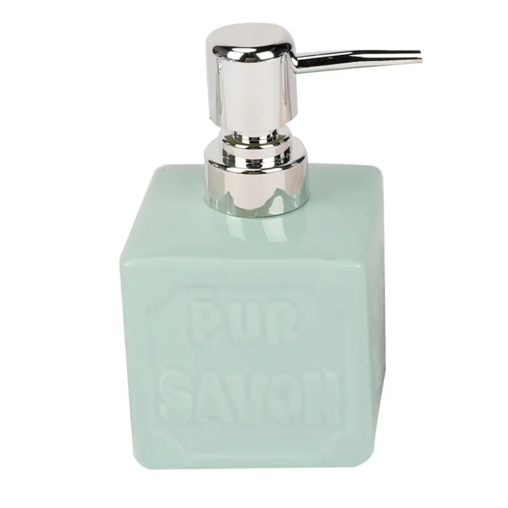 Dispensador Jabon Baño Ceramica Turquesa 300ml HomeWell