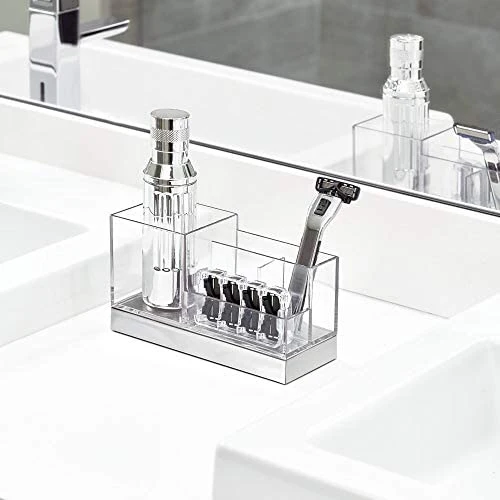 ENVASE ORGANIZADOR PARA TOCADOR - TRANSPARENTE CROMADO INTERDESIGN