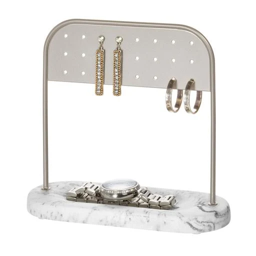 ORGANIZADOR DE PENDIENTES EN MÁRMOL - BLANCO/SATIN INTERDESIGN