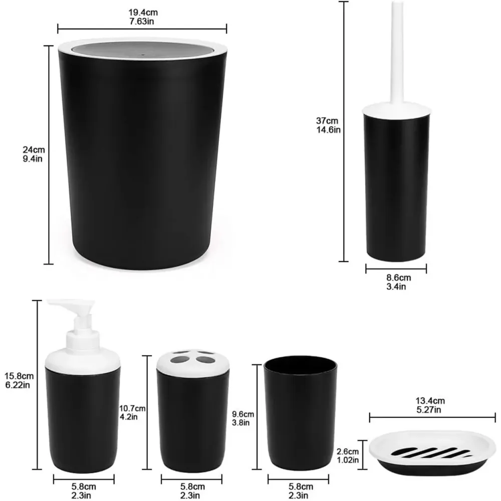 Juego de Accesorios Para Baño 6 pcs Purple