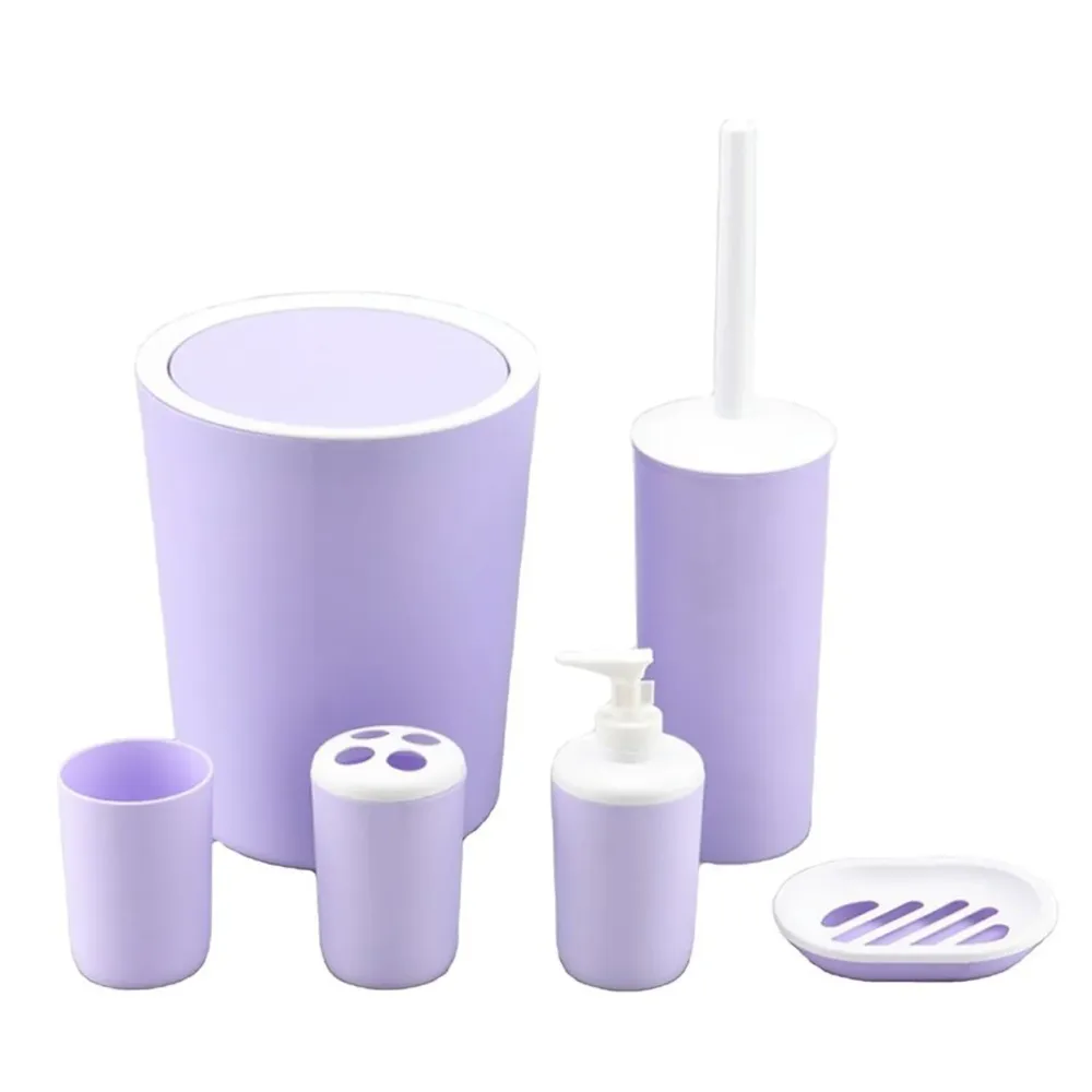 Juego de Accesorios Para Baño 6 pcs Purple