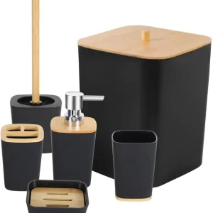 Juego Accesorios Set De Baño 6 Piezas Inoxidable Cepillo Wc