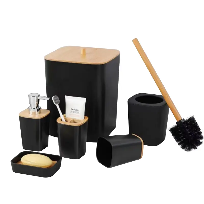 Juego Accesorios Set De Baño 6 Piezas Inoxidable Cepillo Wc