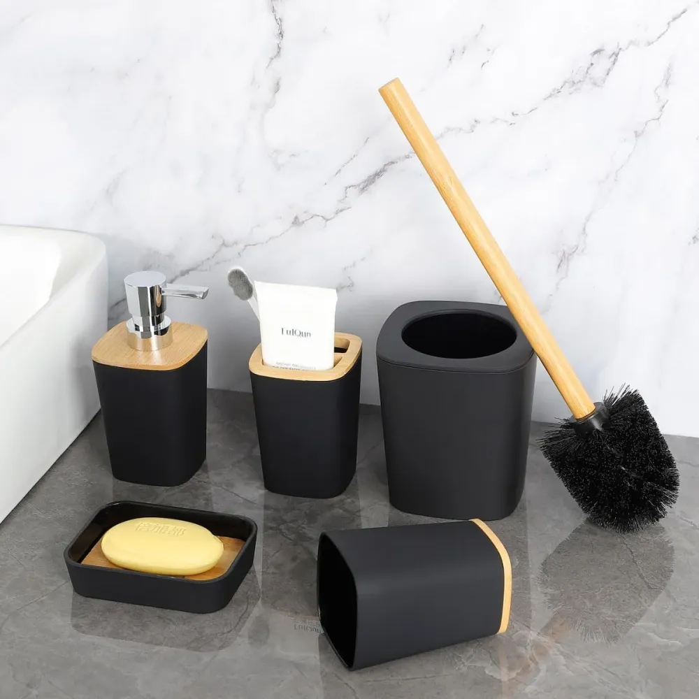 Juego Accesorios Set De Baño 6 Piezas Inoxidable Cepillo Wc