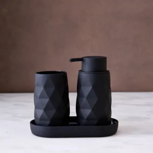 JUEGO DE BAÑO DIAMOND BLACK