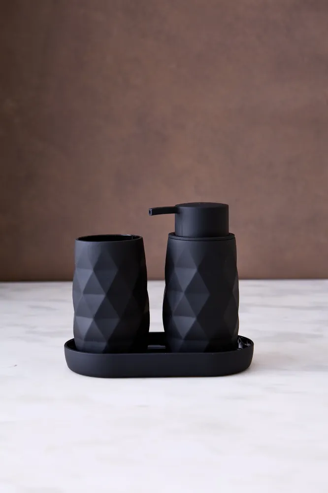 JUEGO DE BAÑO DIAMOND BLACK