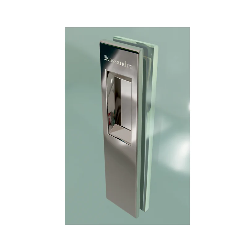 Mampara Angular Siena IE607 de Kassandra | 2 Fijos + 2 Correderas | Tirador Embutido | Antical | 195 cm Plata