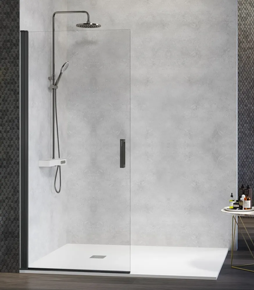 Mampara de Ducha NARDI NA520 Compacta | Para Espacios Reducidos 55-76.5 Cm | Altura 195 Cm Plata KASSANDRA