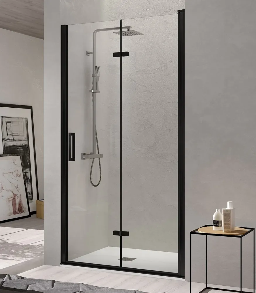 Mampara de 2 Hojas Plegables NARDI NA300 Kassandra | Sin Perfiles | Easy Clean | 195 Cm Plata