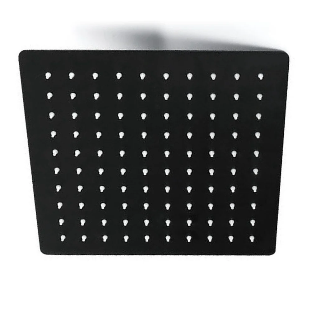 CABEZA DE DUCHA CUADRADA, COLOR NEGRO, CUERPO ACERO INOX 201, MEDIDA 8'' KENNEDY STRUCTURES CORP.