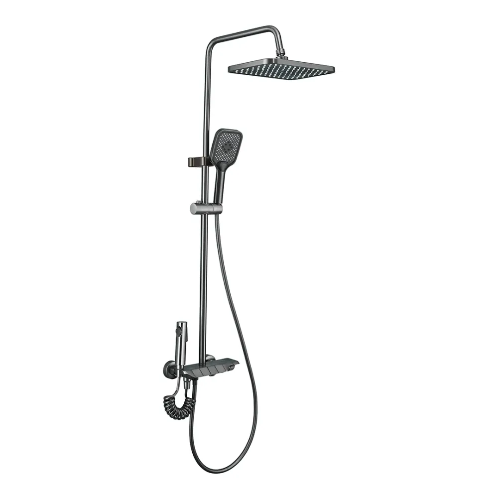 COLUMNA DE DUCHA CON CABEZA CUADRADA GRIS KENNEDY STRUCTURES CORP.