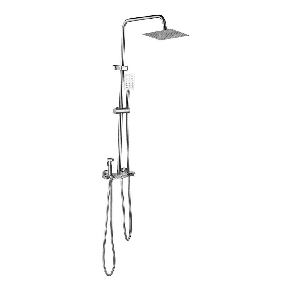 DUCHA DE LLUVIA CON CABEZA CUADRADA NIQUEL MATE CUERPO:LATON+ TUBO SS KENNEDY STRUCTURES CORP.