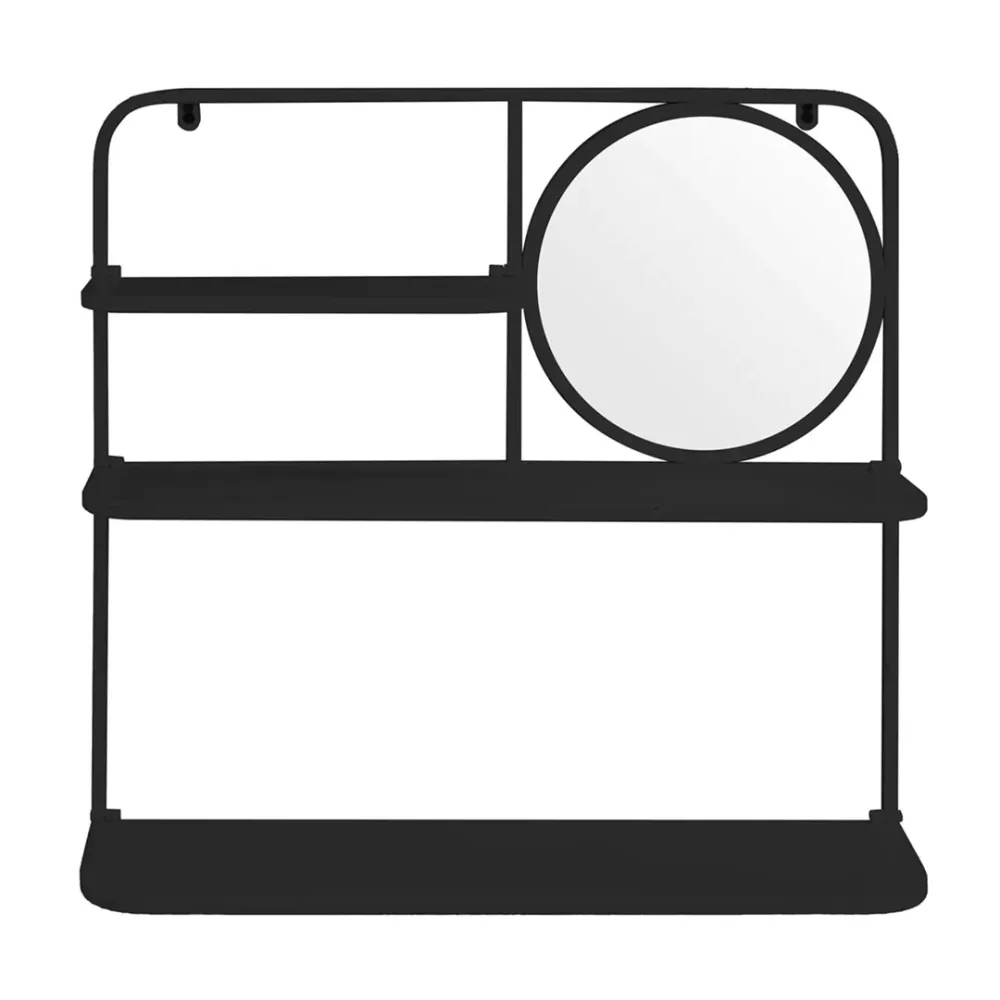 ESPEJO CON ESTANTE NEGRO 62X5X62CM KENNEDY STRUCTURES CORP.