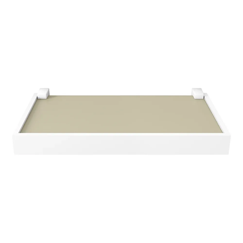 REPISA RECTA DUETTO 1,5X20X40CM OFF WHITE CON SOPORTE Y BORDA BLANCO KENNEDY STRUCTURES CORP.