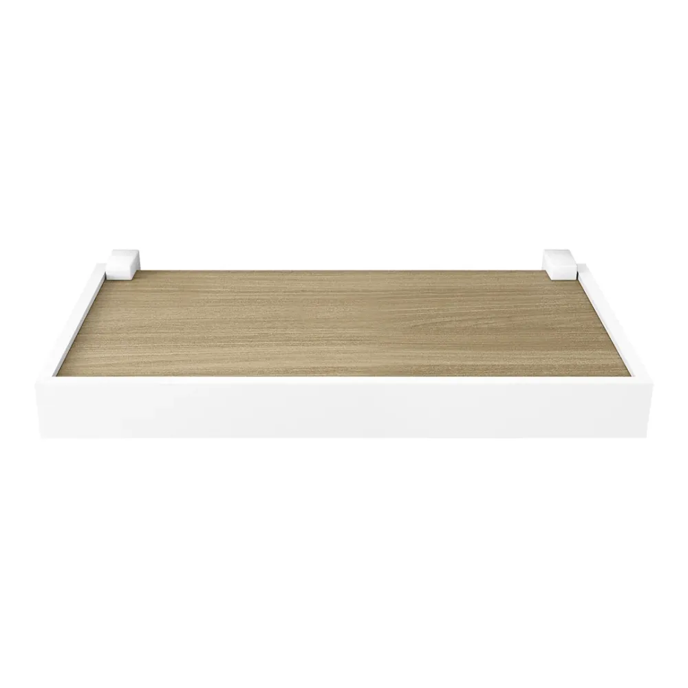 REPISA RECTA DUETTO 1,5X20X40CM ROBLE MIEL CON SOPORTE Y BORDA BLANCO KENNEDY STRUCTURES CORP.