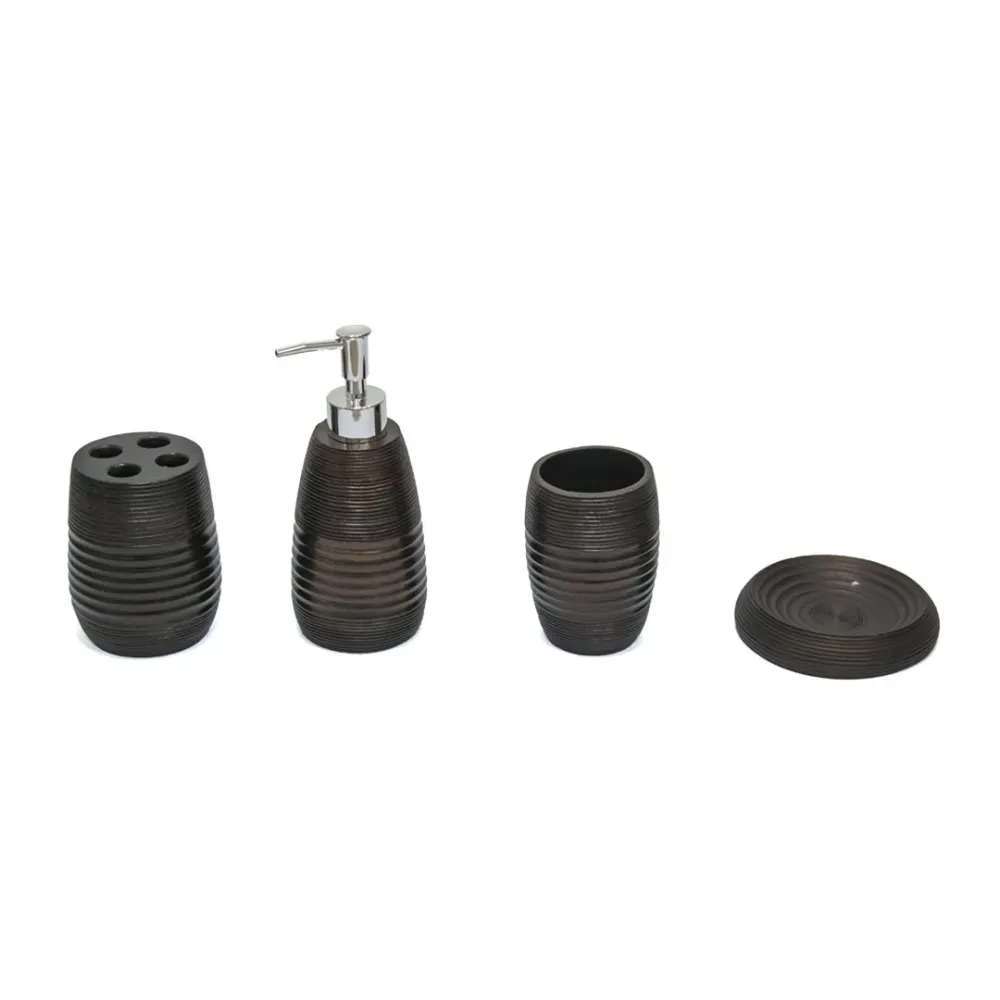 SET/4 ACCESORIOS PARA BAÑO CHOCOLATE OSCURO KENNEDY STRUCTURES CORP.