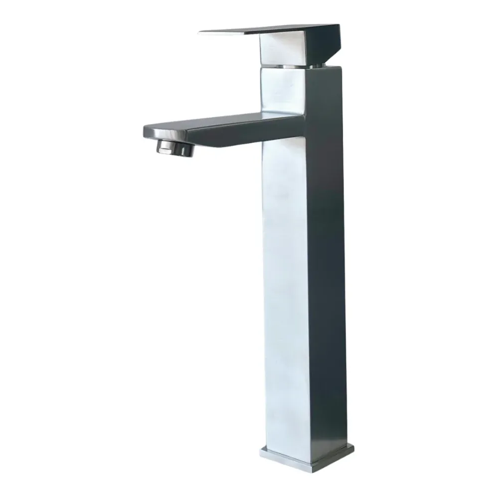 Grifo monomando alto para lavamanos Kennedy en acero inoxidable satinado - Doble temperatura Kennedy Structures