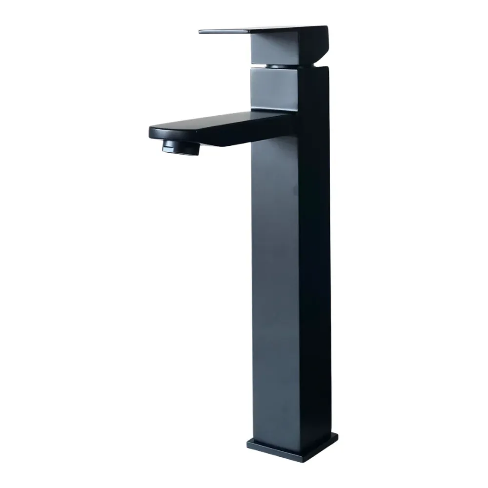 Grifo monomando alto para lavamanos Kennedy en acero inoxidable negro - Doble temperatura Kennedy Structures