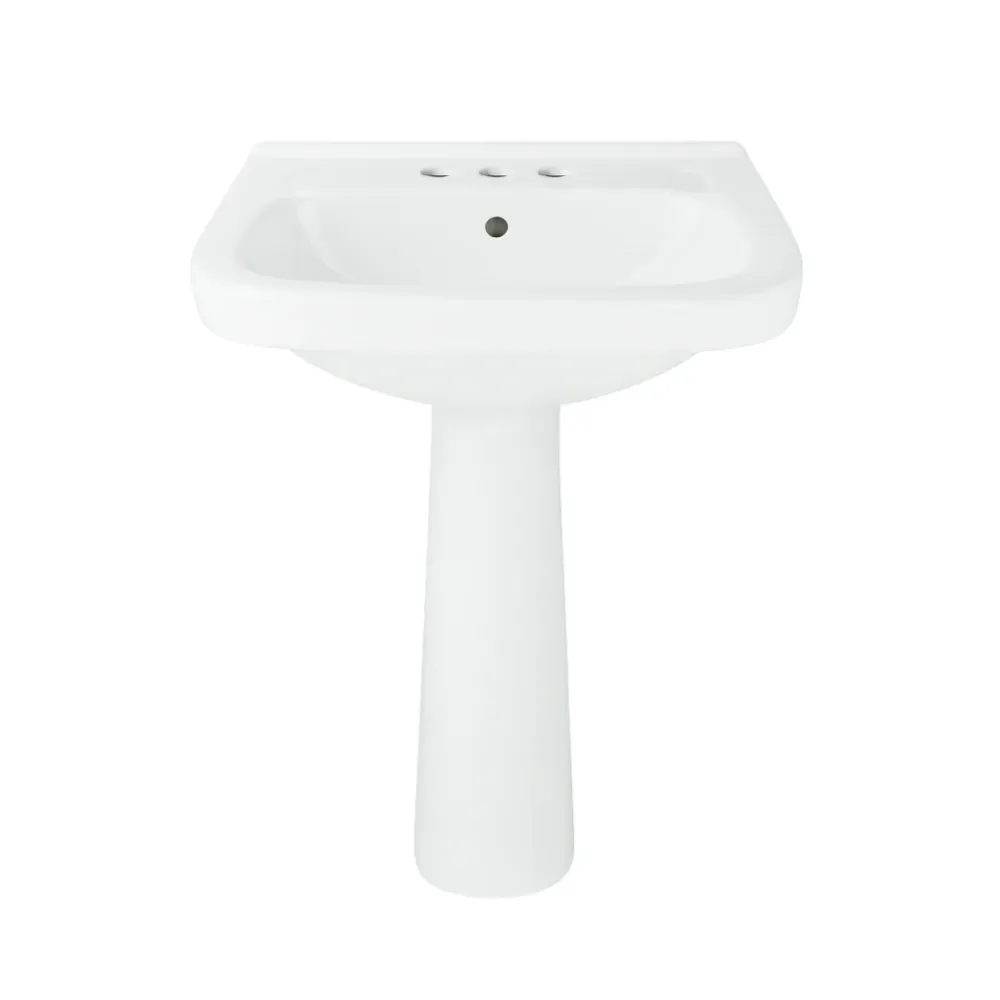 LAVABO Y PEDESTAL KISSON PROVENZAL BLANCO COMERCIAL