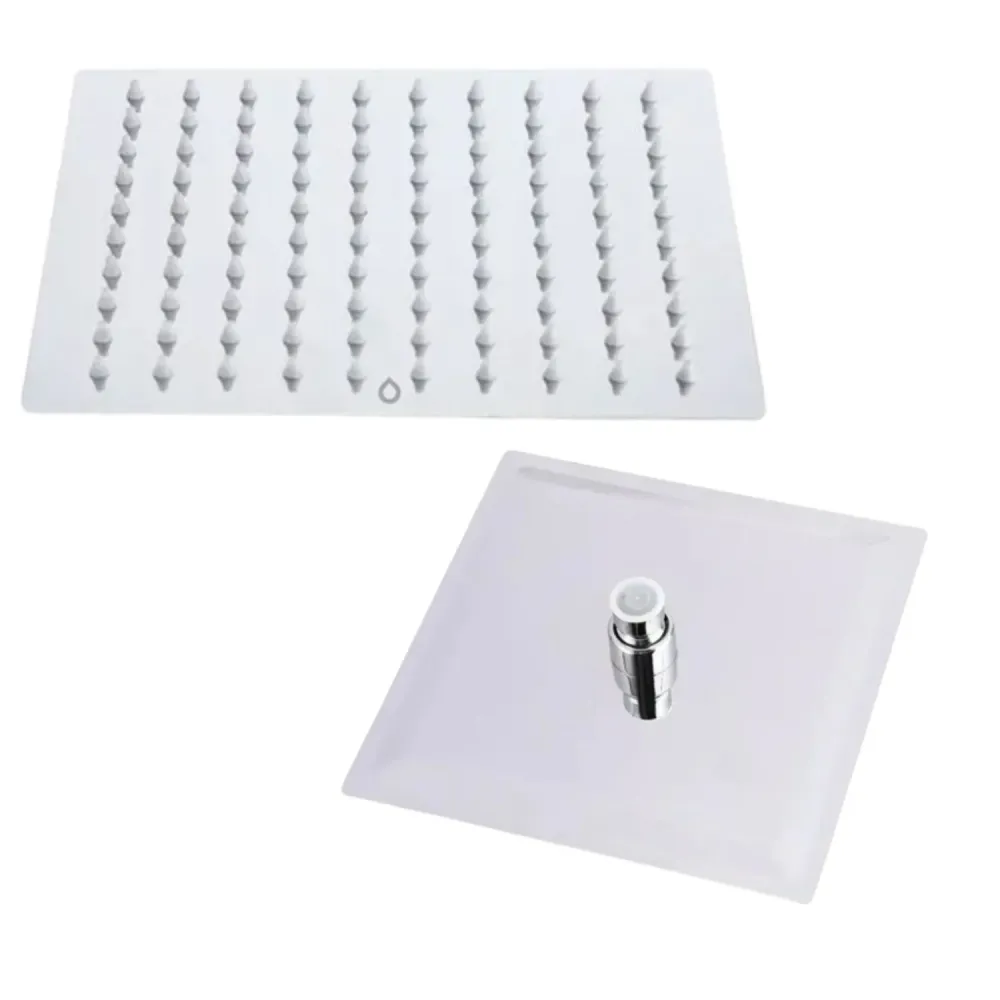 Ducha Regadera de Metal Cuadrada 20Cm-Cromo KIT
