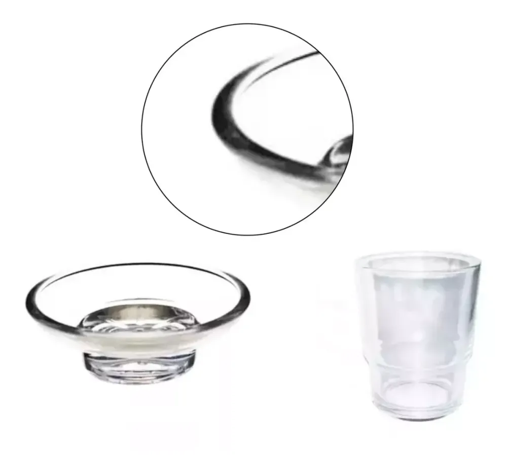 Juego Plato + Vaso Cepillera Disponible Opaco O Transparente KIT