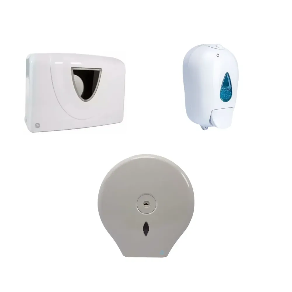 Kit Dispensador Jabón Líquido Toallas Papel y Dispensador papel