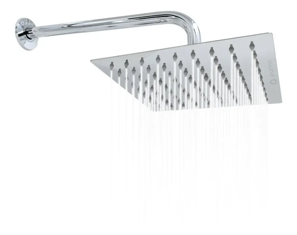 Regadera Ducha Metalica Cuadrada 25 Cms-cromo Incluye Tubo KIT