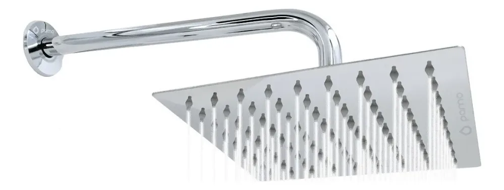 Regadera Ducha Metalica Cuadrada 25 Cms-cromo Incluye Tubo KIT