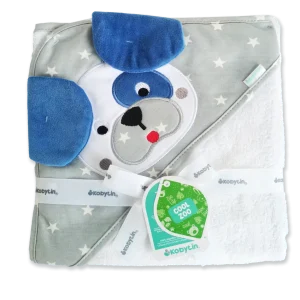 KOBYTIN TOALLA CON CAPUCHA PERRO AZUL
