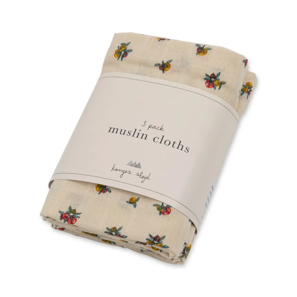 Pack de 3 muselinas Flores KONGES SLOJD